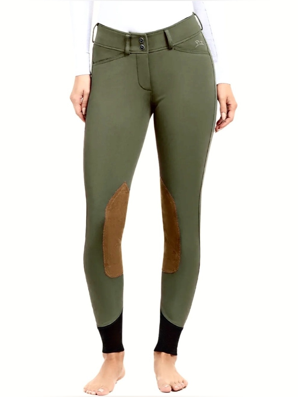 R.J. CLASSICS | GRACIE KNEE PATCH BREECH GRAY LABEL SIZE 26R IN FOREST GREEN